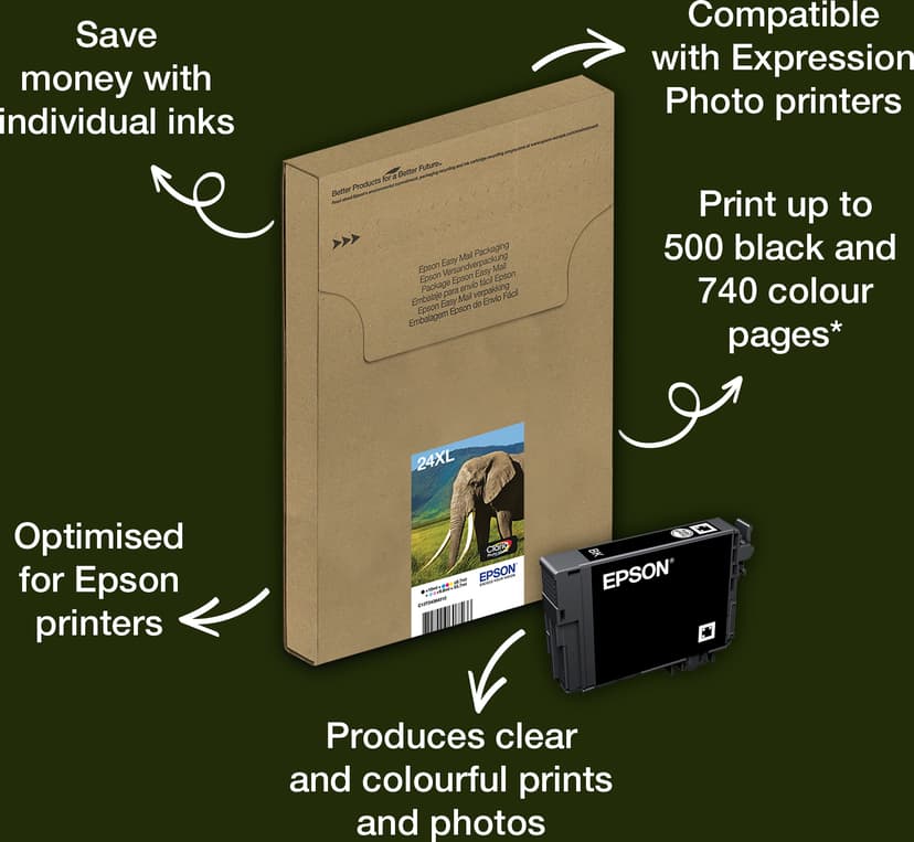 Epson 24xl Multipack Easy Mail Packaging - 6-pack