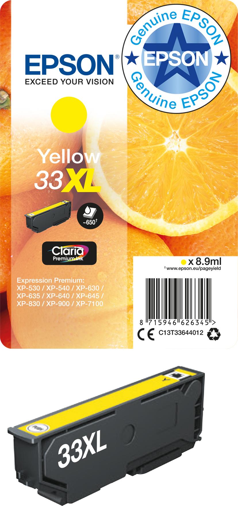 Epson Inkt Geel Claria Premium 33XL - XP-530