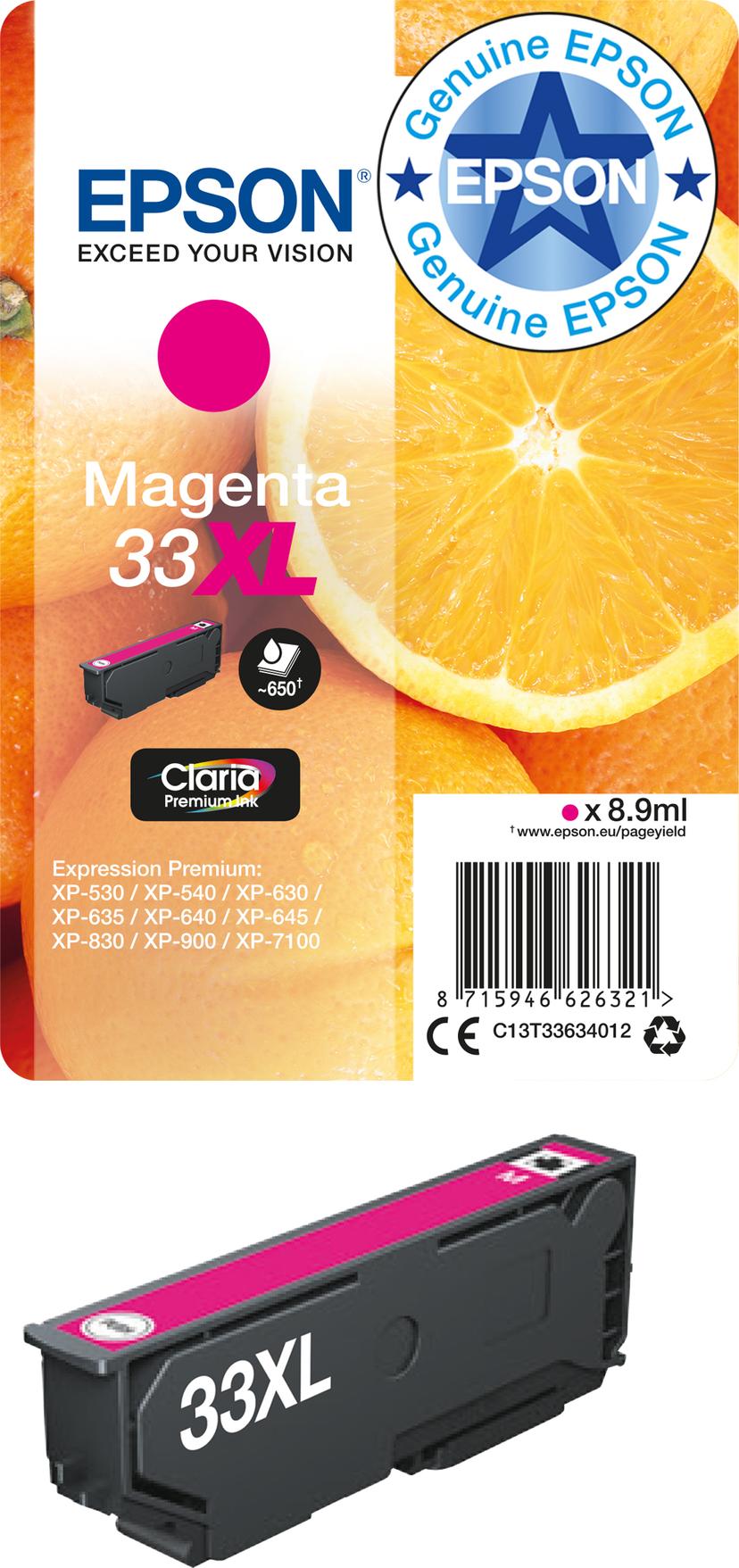 Epson Blekk Magenta Claria Premium 33XL - XP-530