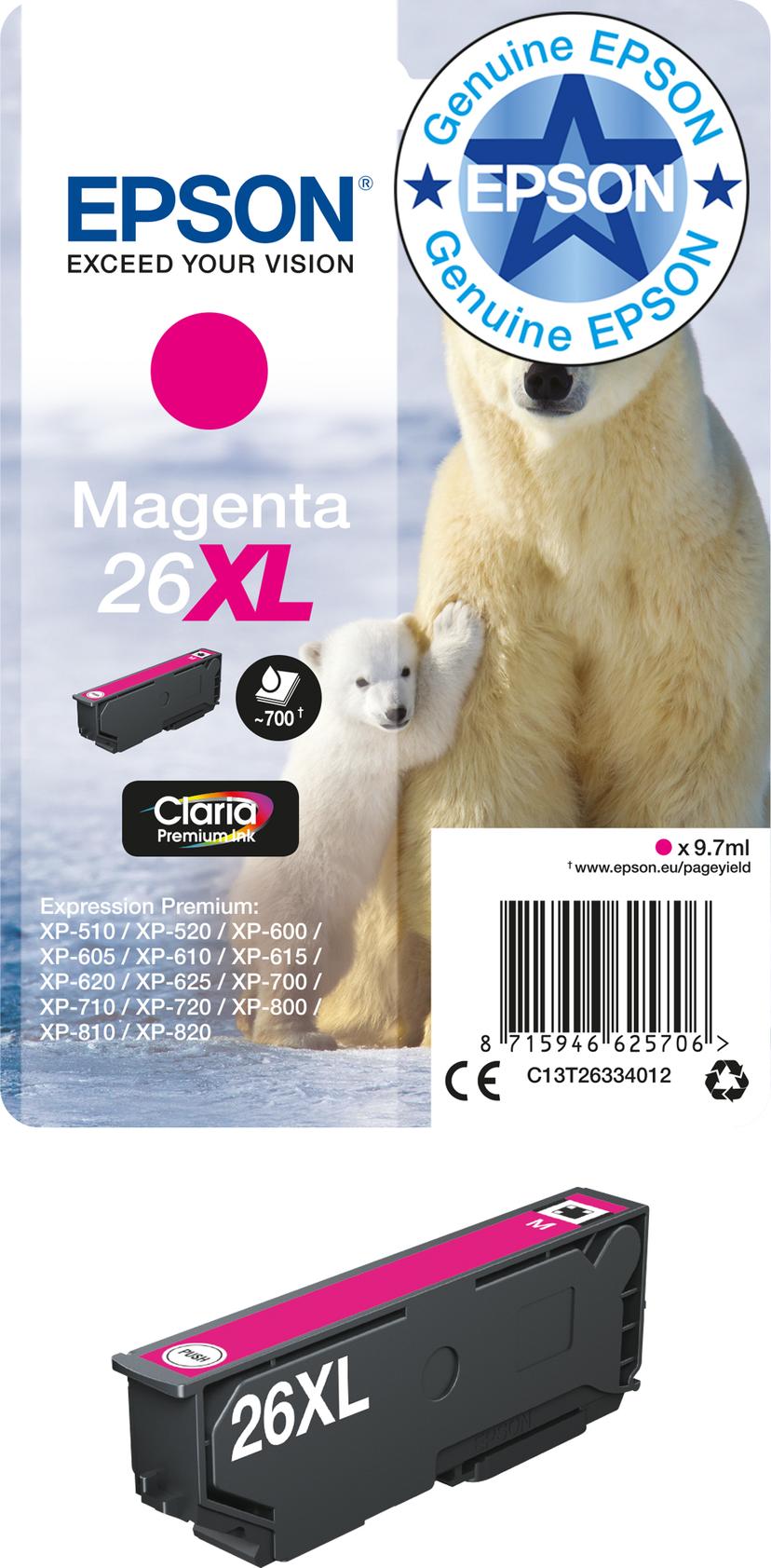 Epson Blekk Magenta 26XL Claria Premium