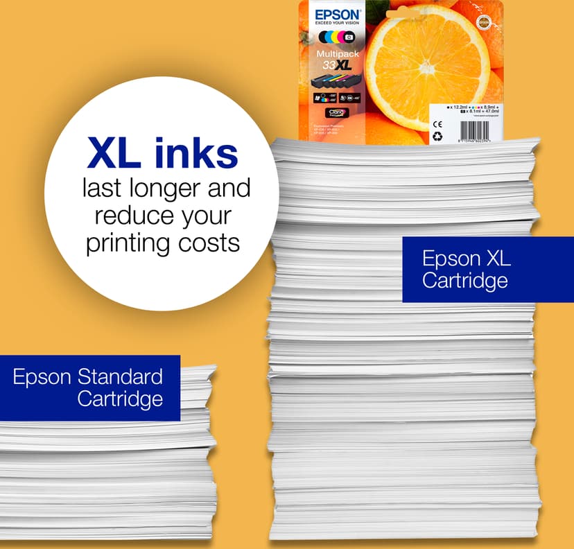 Epson Blekk Gul Claria Premium 33XL - XP-530