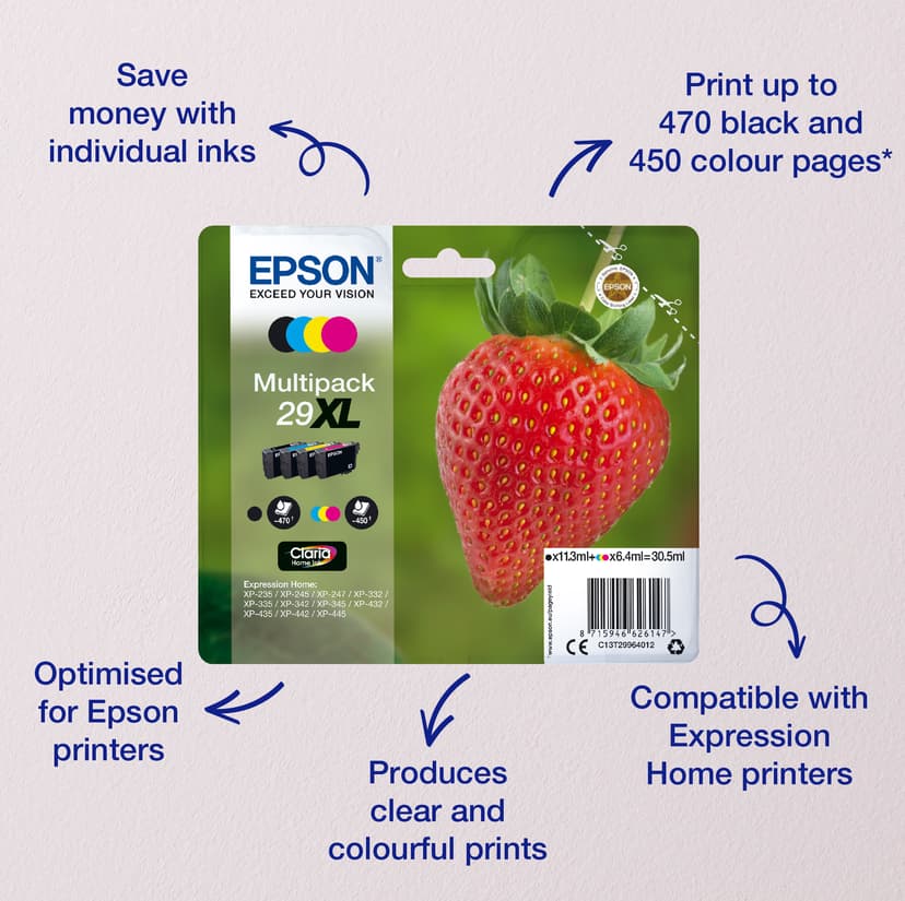 Epson Blekk Svart 29Xl Claria - XP-332