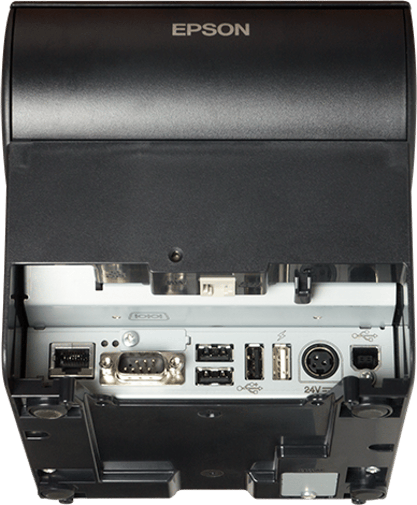 Epson TM-T88VI-IHUB EPOS USB/RS232/ETH Med Strømadapter Sort