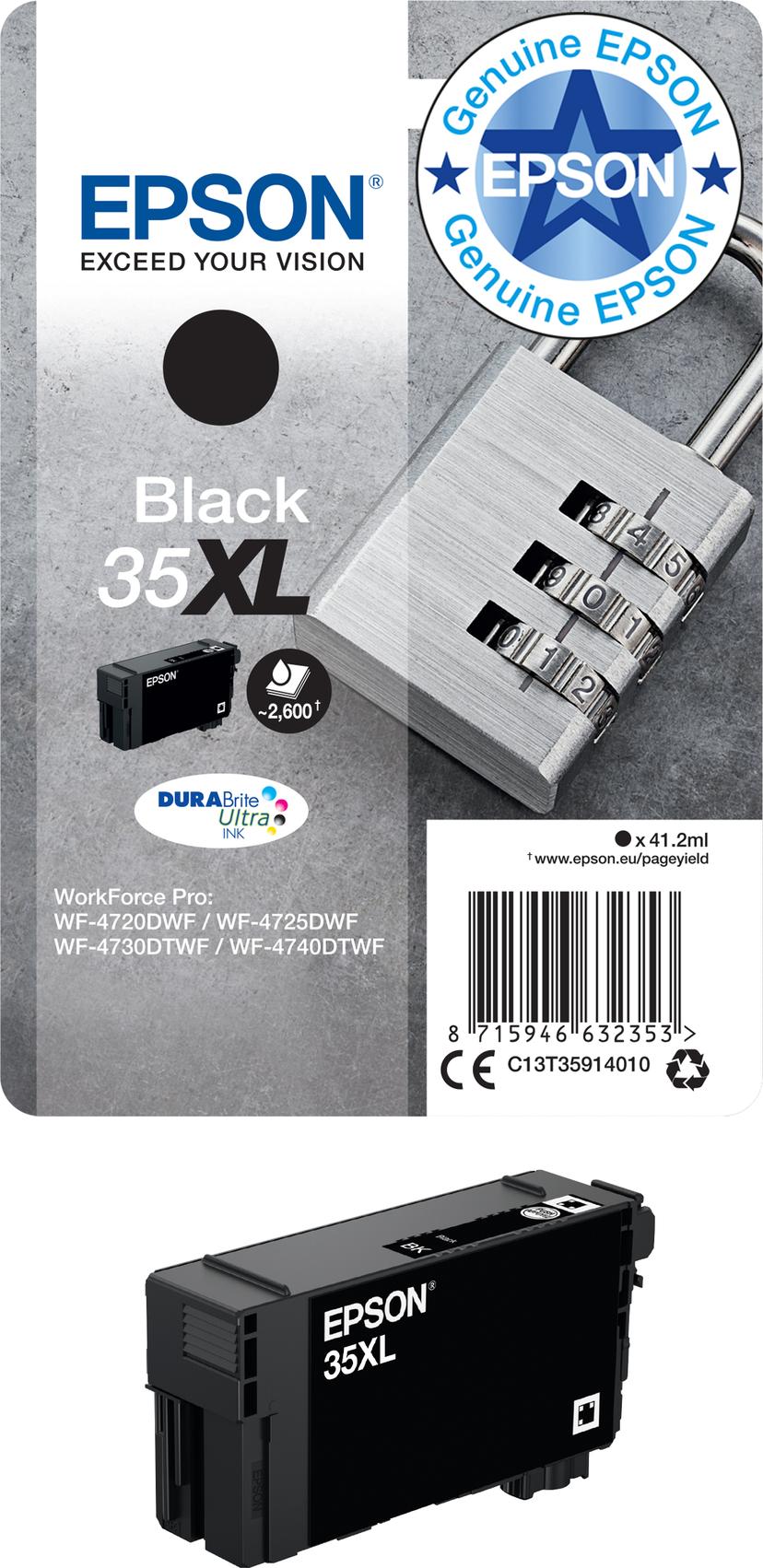 Epson Bläck Svart 35XL 41.2ml - WF-4730