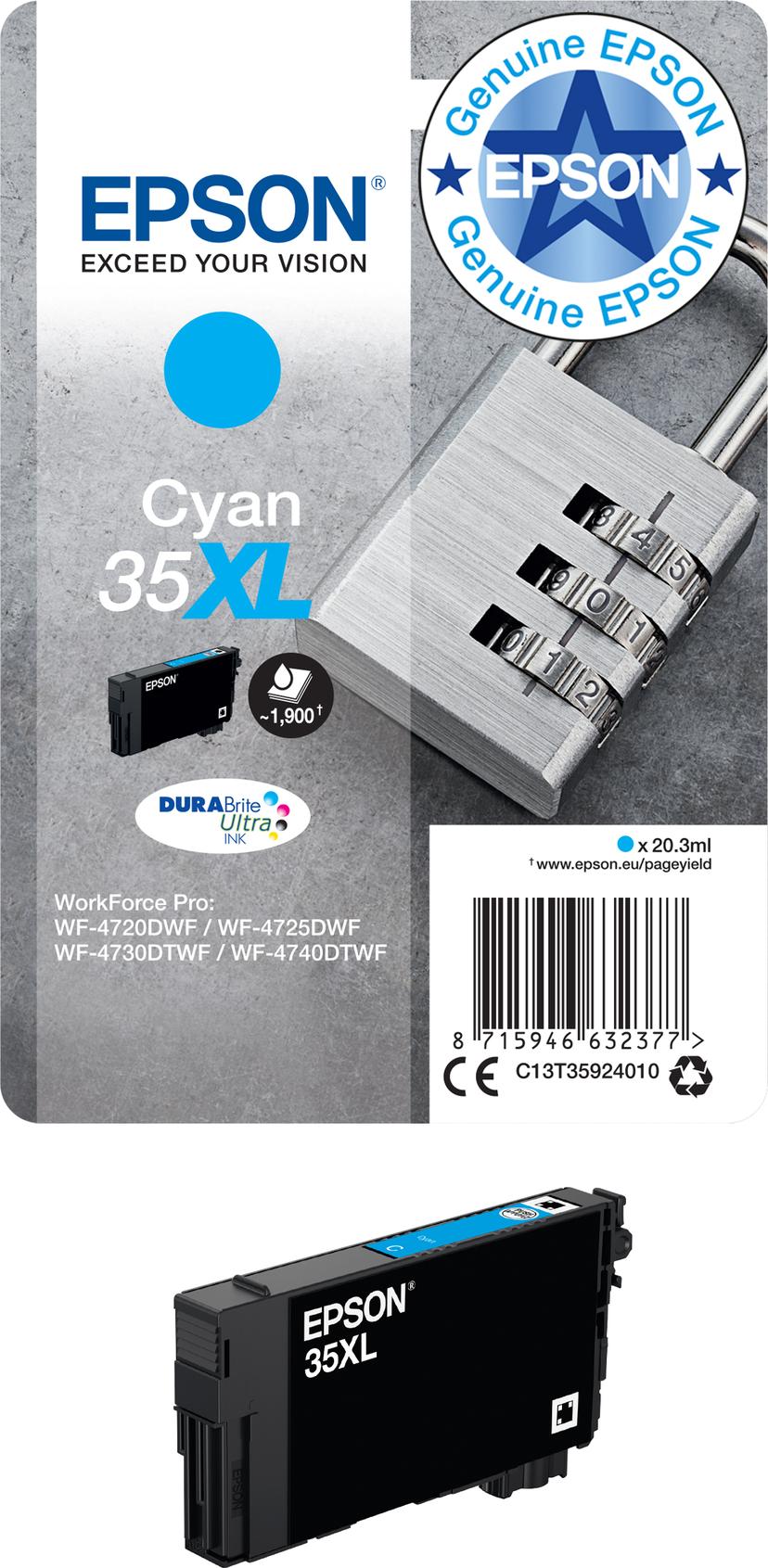 Epson Blekk Cyan 35XL 20.3ml - WF-4730