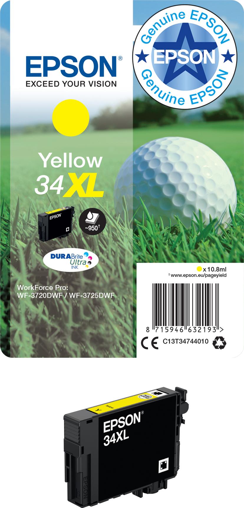 Epson Bläck Gul 10.8ml 34XL - WF-3720