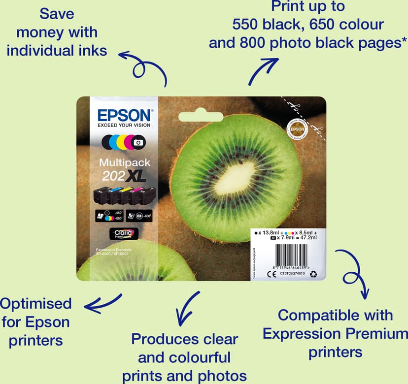 Epson Muste Syaani 8.5ml 202XL - XP-6000/XP-6005