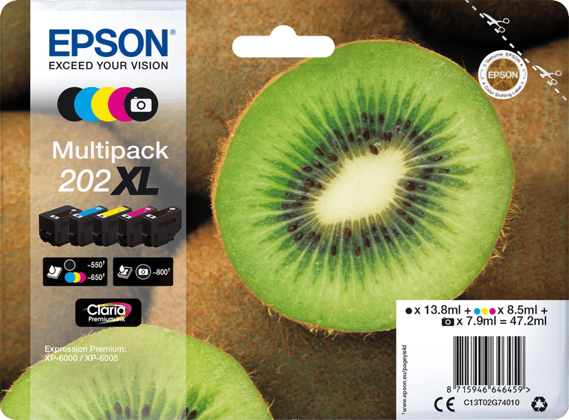 Epson Inkt Multipack (BK/C/M/Y/PBK) 202XL - XP-6005