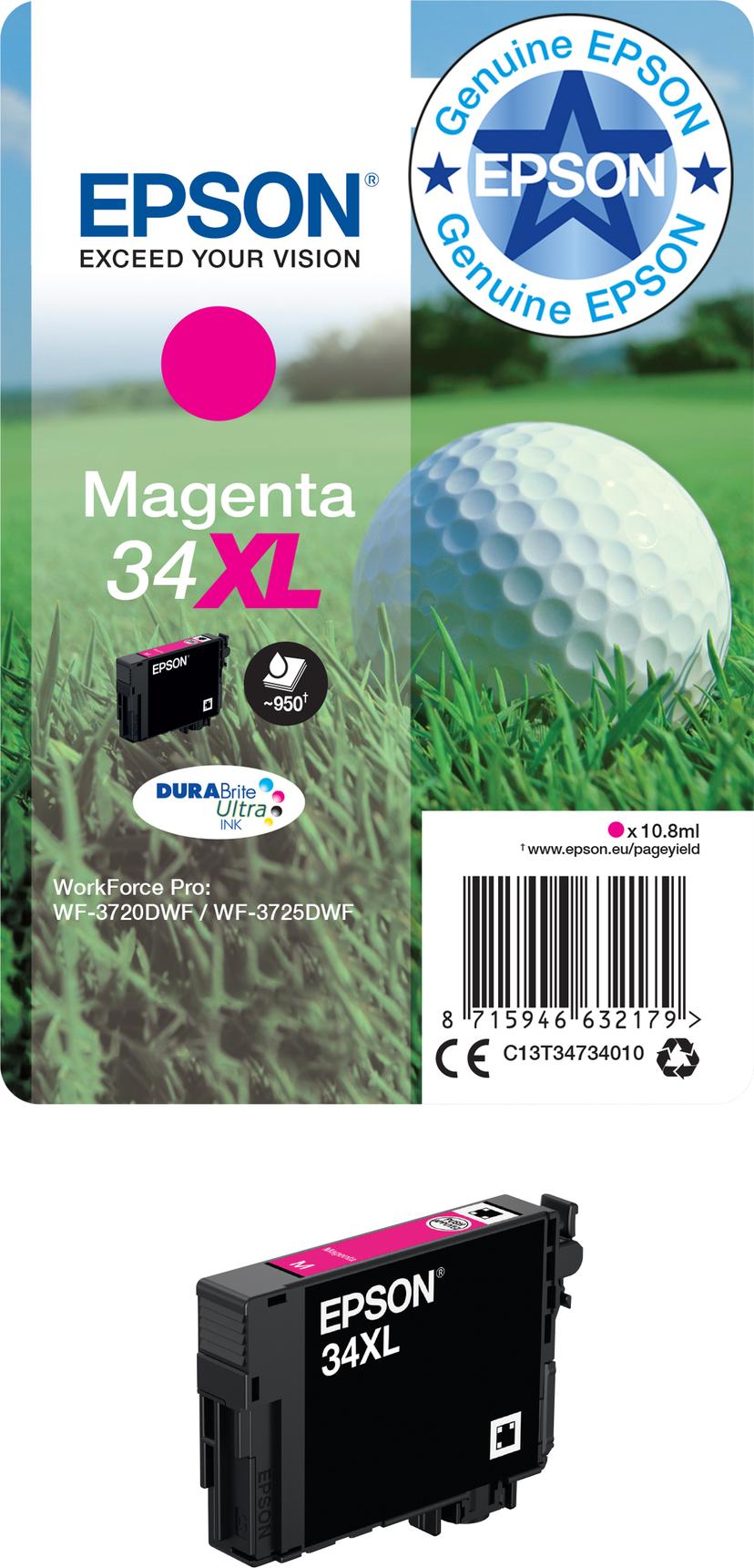 Epson Bläck Magenta 10.8ml 34XL - WF-3720