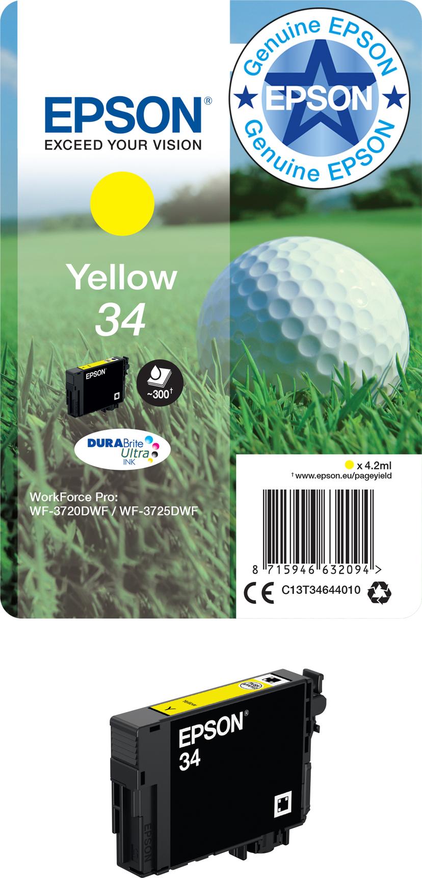 Epson Bläck Gul 4.2ml 34 - WF-3720