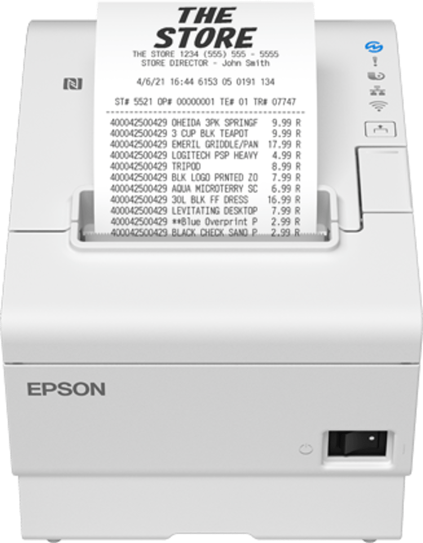 Epson TM-T88VII (111) USB/Ethernet/Serial, sis. AC-sovittimen, valkoinen