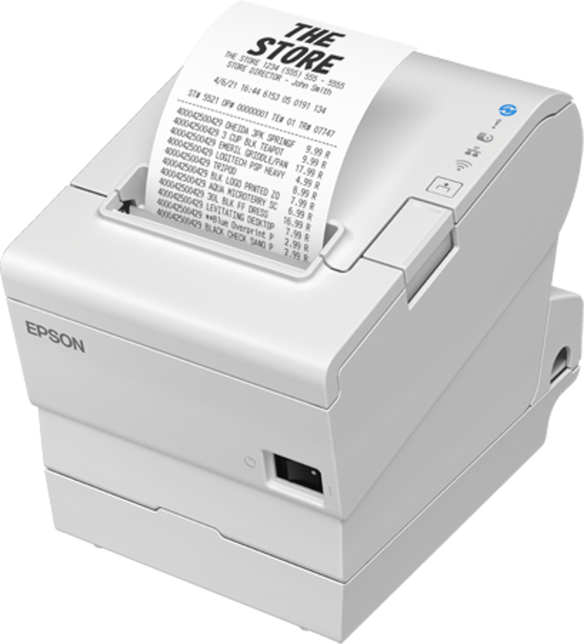 Epson TM-T88VII (111) USB/Ethernet/Serial, sis. AC-sovittimen, valkoinen
