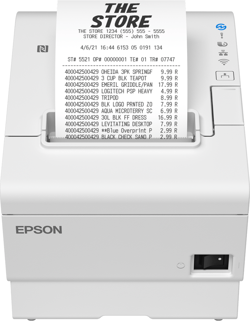 Epson TM-T88VII (111) USB/Ethernet/Serial, sis. AC-sovittimen, valkoinen