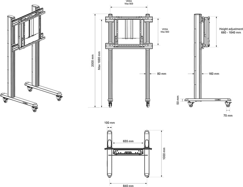 Multibrackets M Counterbalanced Floorstand HD