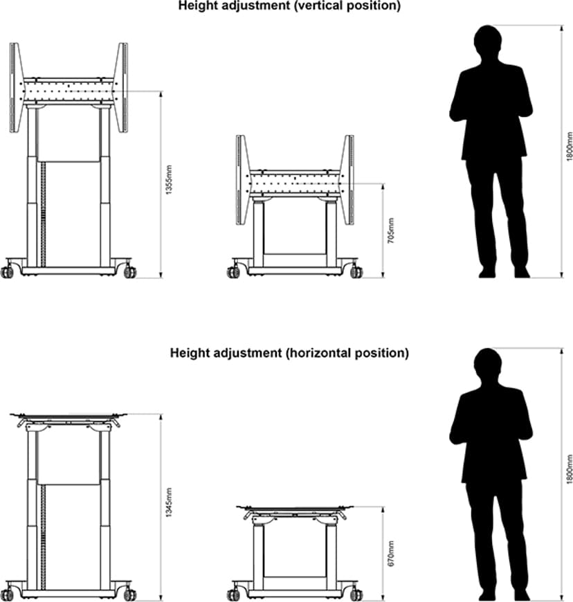 Multibrackets M Motorized Touch Tilt & Table 100kg Max 32"-86"