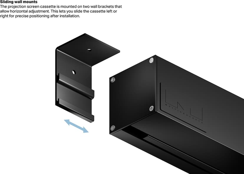 Multibrackets Projektorduk Motor Black Edition 172x97 16:9 77"