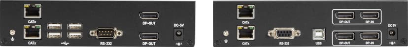 Black Box KVM EXTENDER OVER CATX 4K DUAL-HEAD DISPLAYPORT USB 2.0 KVM -kytkin Lähetin & vastaanotin