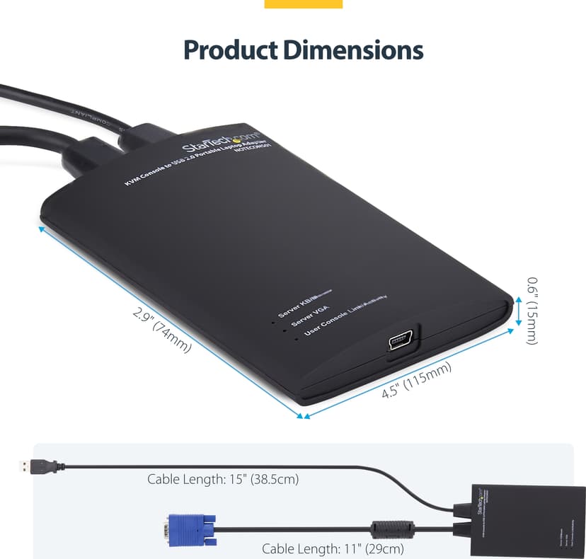 Startech KVM Console to USB 2.0 Portable Laptop Crash Cart Adapter