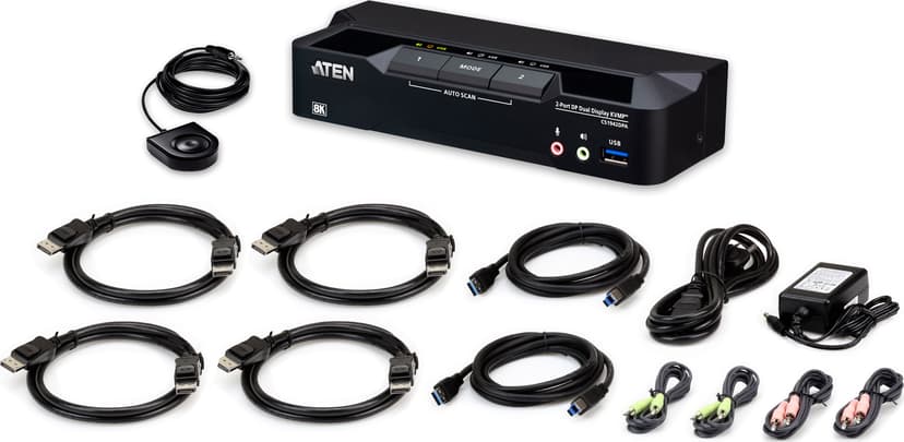 Aten 2‑ports Dual Head 8K KVMPT-switch