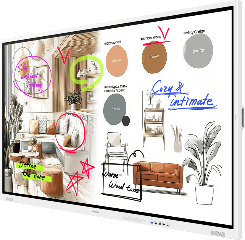 Samsung Flip Pro WM85F-X 4K Digital Flipboard Harmaa, Valkoinen 85" VA 3840 × 2160pixels