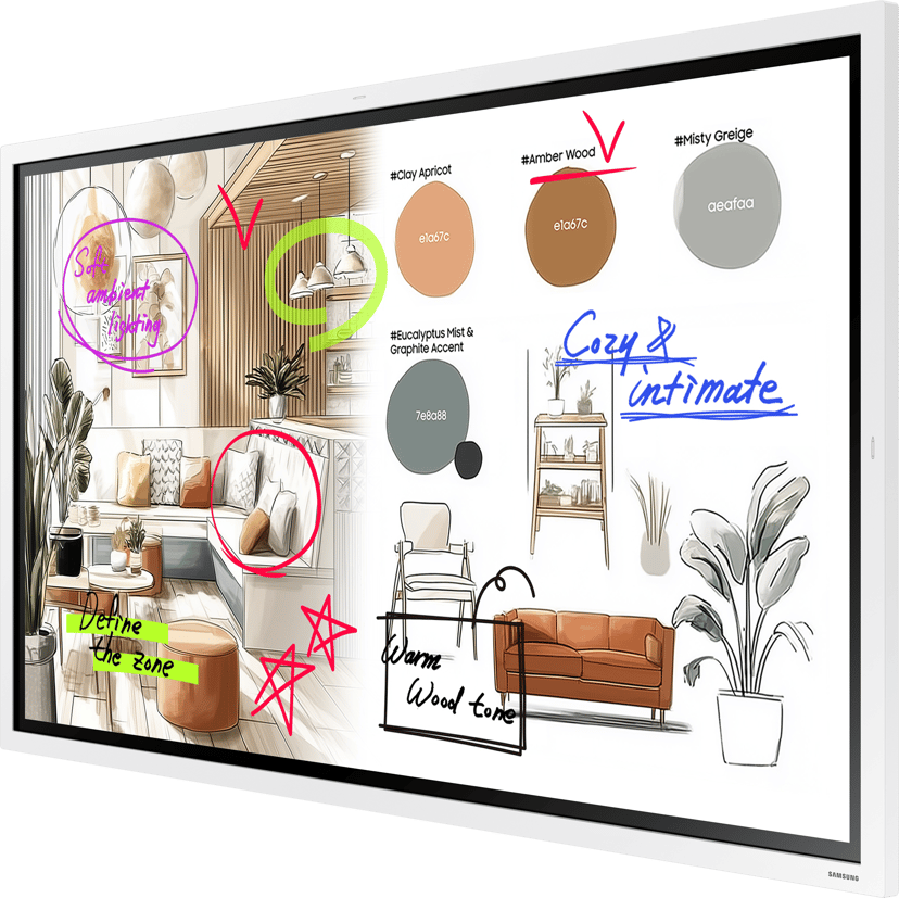 Samsung Flip Pro WM55F-X 4K Digital Flipboard Grå, Hvit 55" VA 3840 × 2160pixels