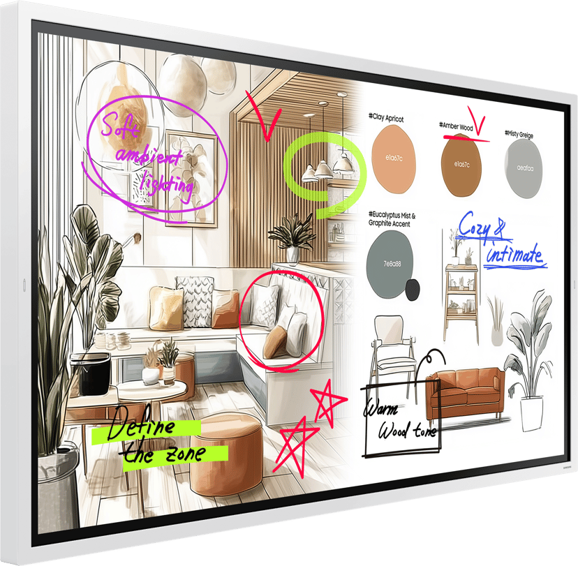 Samsung Flip Pro WM65F-X 4K Digital Flipboard Grå, Hvit 65" VA 3840 × 2160pixels