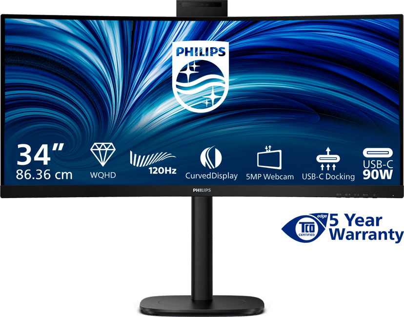 Philips 34B2U3600CH - (Löytötuote luokka 3) 34" 3440 × 1440pixels VA 21:9 120Hz