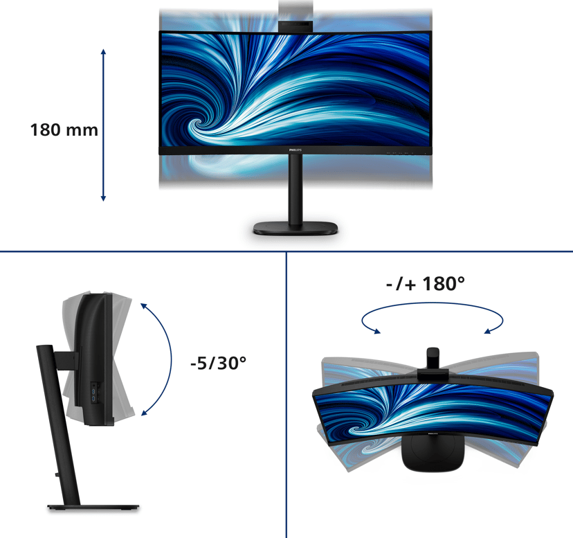 Philips 34B2U3600CH - (Fyndvara klass 3) 34" 3440 × 1440pixels VA 21:9 120Hz