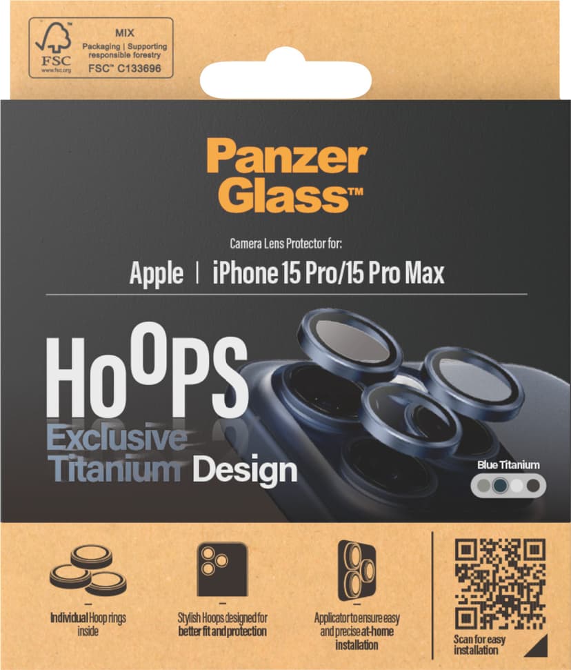 Panzerglass Hoops Lens Protector iPhone 15 Pro/15 Pro Max