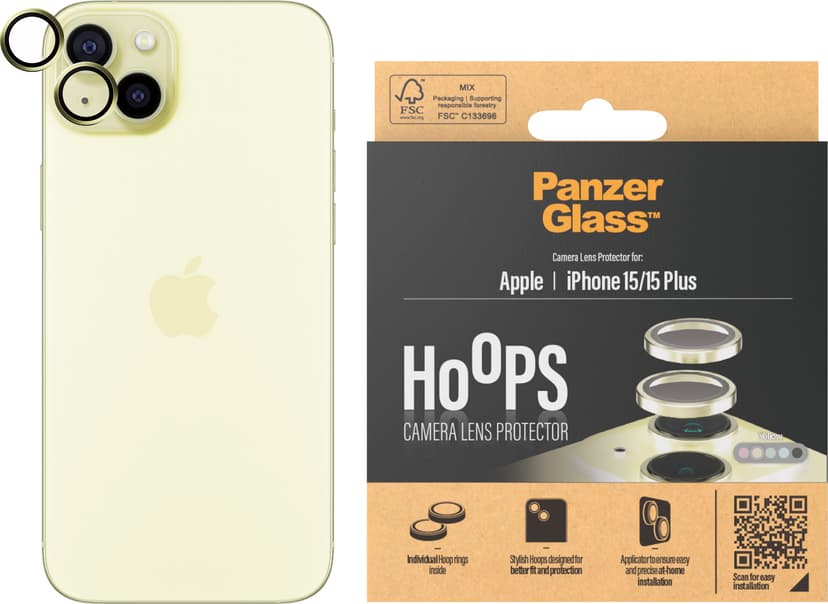Panzerglass Hoops Lens Protector iPhone 15/15 Plus Yellow