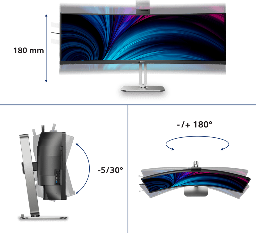 Philips 49B2U6903CH Curved - (Kuppvare klasse 2) 48.8, 48.8 inch/124 cm" 5120 × 1440pixels VA 32:9 100Hz