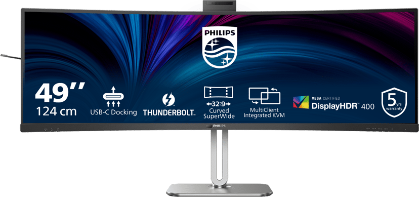 Philips 49B2U6903CH Curved - (Kuppvare klasse 2) 48.8, 48.8 inch/124 cm" 5120 × 1440pixels VA 32:9 100Hz