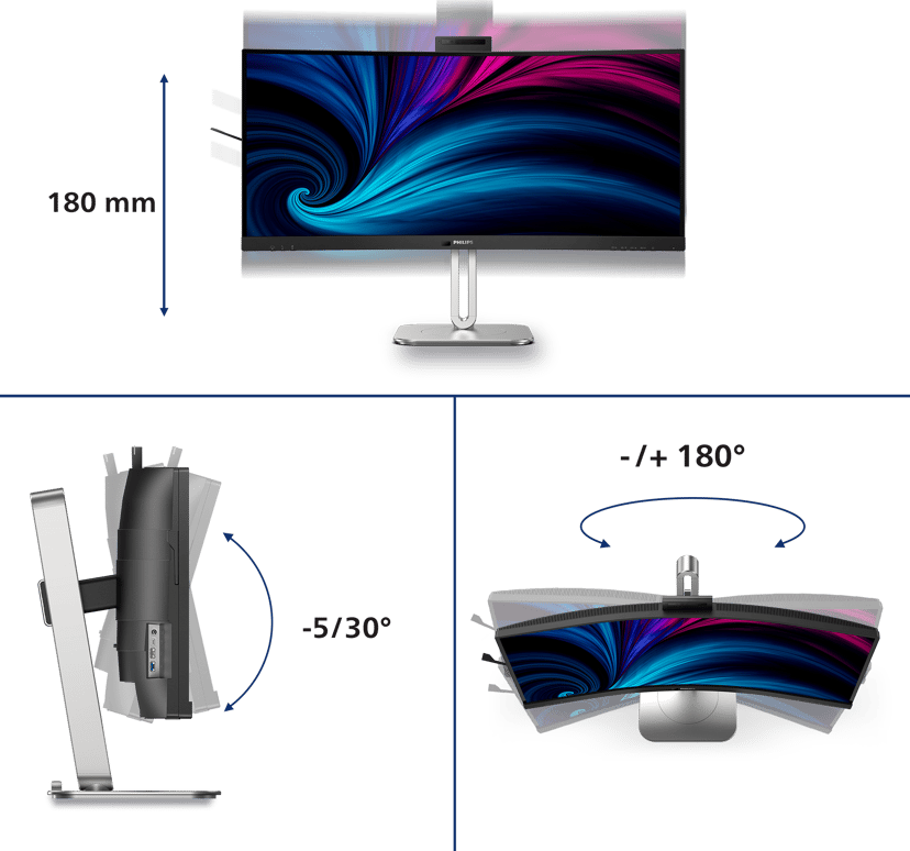 Philips 34B2U6603CH Curved - (Löytötuote luokka 2) 34" 3440 × 1440pixels VA 21:9 120Hz