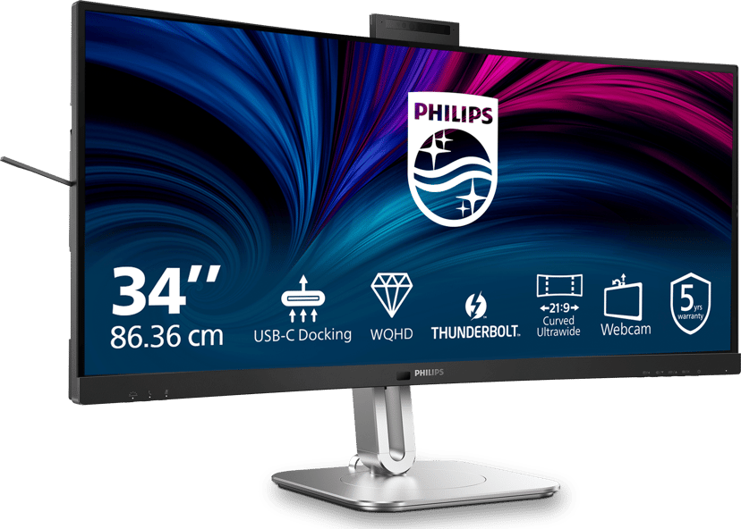 Philips 34B2U6603CH Curved - (Löytötuote luokka 2) 34" 3440 × 1440pixels VA 21:9 120Hz