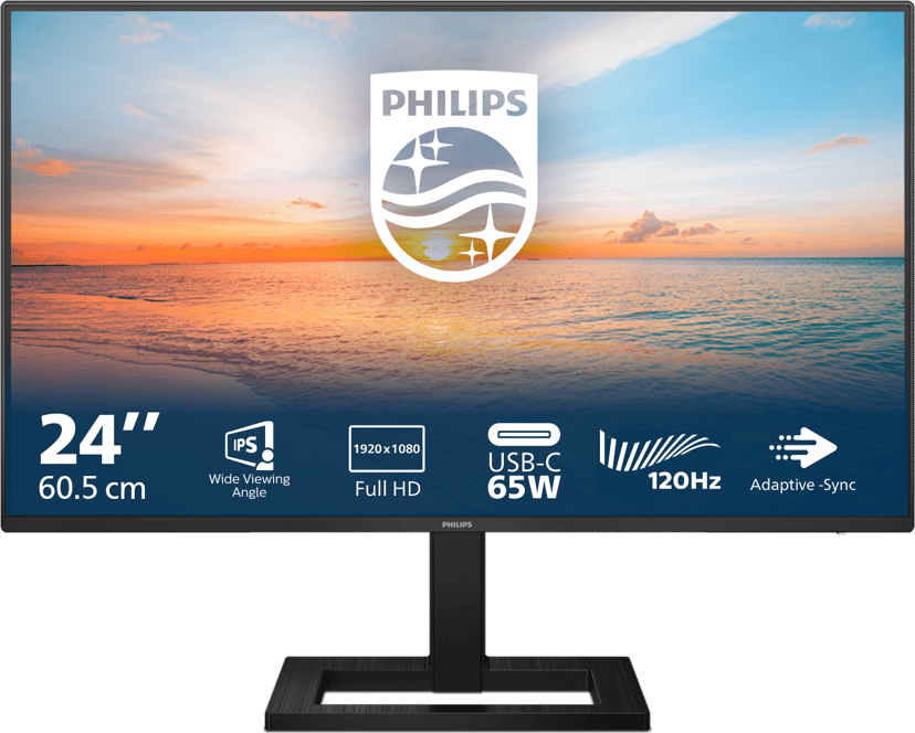 Philips 24E1N1300A 23.8, 23.8 inch/60.5 cm" 1920 × 1080pixels IPS 16:9 100Hz