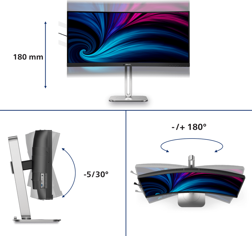 Philips 34B2U5600C Curved - (Fyndvara klass 2) 34" 3440 × 1440pixels VA 21:9 120Hz