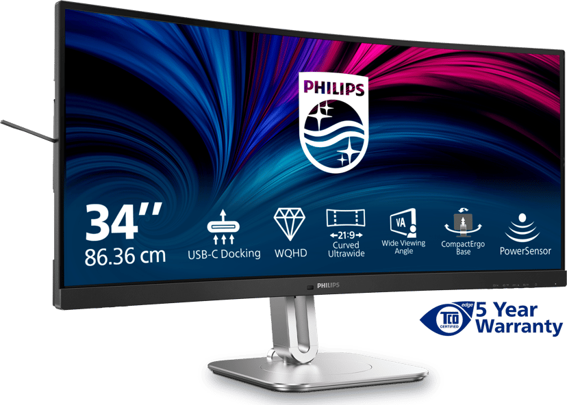 Philips 34B2U5600C Curved - (Fyndvara klass 2) 34" 3440 × 1440pixels VA 21:9 120Hz