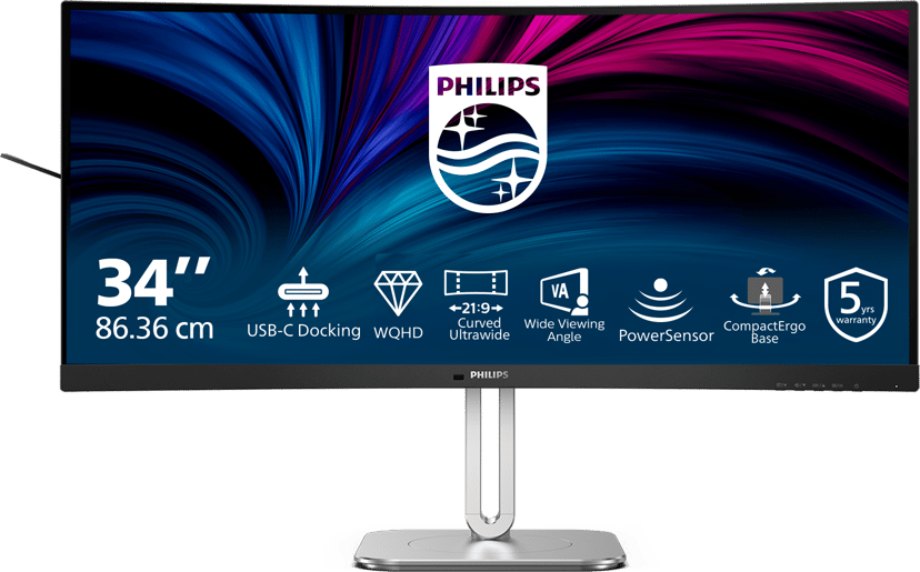 Philips 34B2U5600C Curved  - (Kuppvare klasse 2) 34, 34 inch/86.36 cm" 3440 × 1440pixels VA 21:9 120Hz