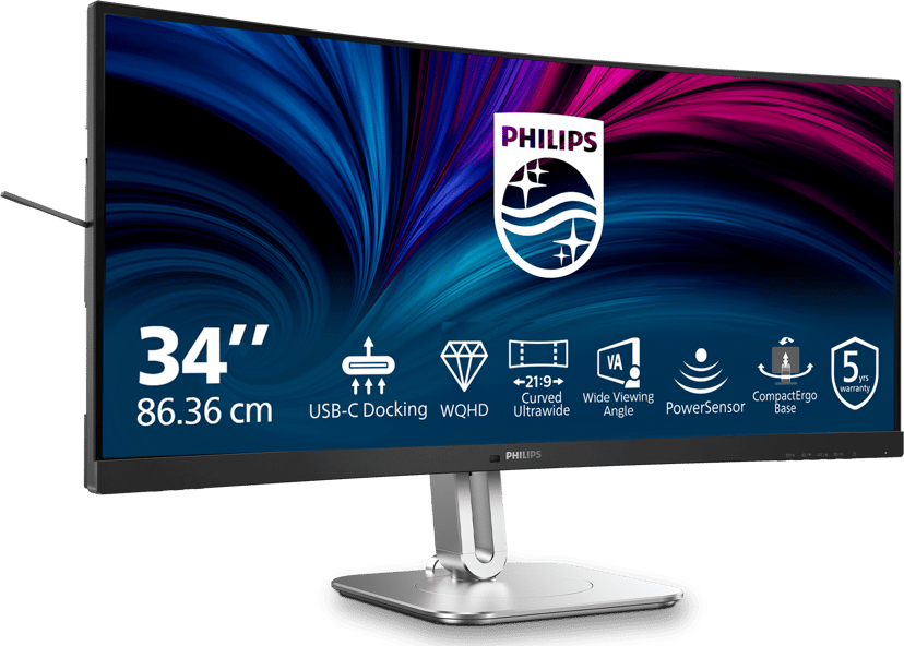Philips 34B2U5600C Curved - (Löytötuote luokka 2) 34" 3440 × 1440pixels VA 21:9 120Hz