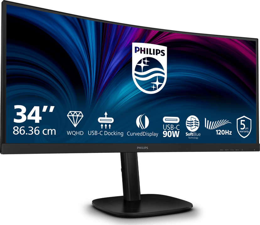 Philips 34B2U3600C Curved - (Fyndvara klass 2) 34" 3440 × 1440pixels VA 21:9 120Hz