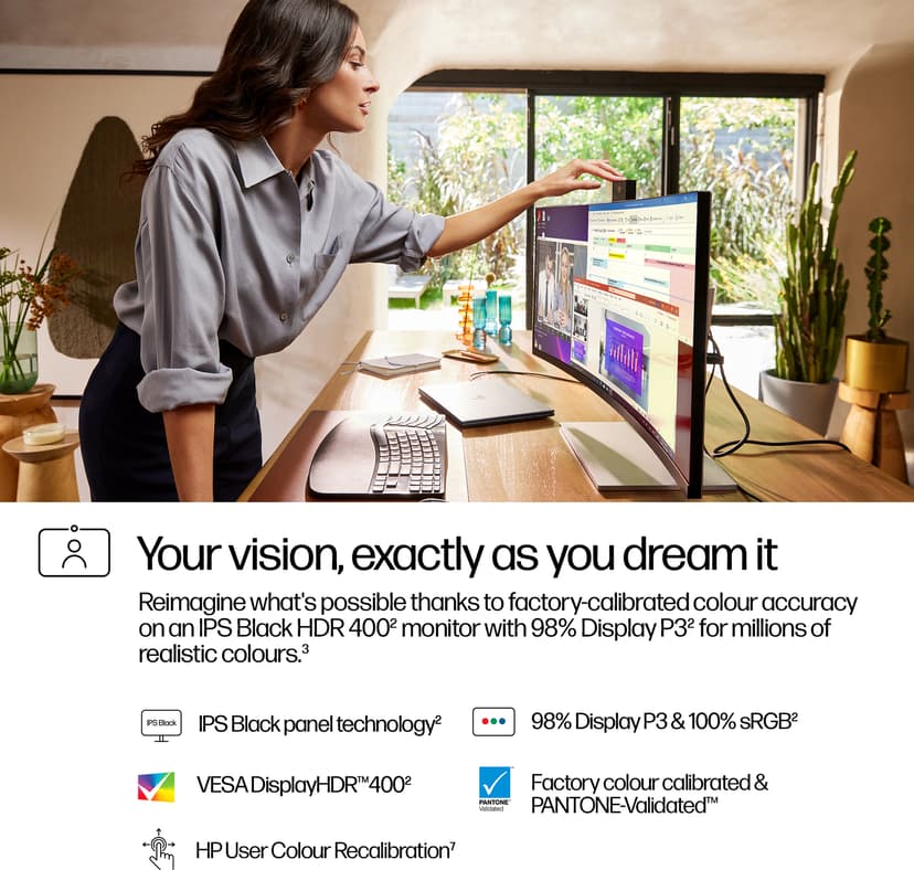HP Series 7 Pro 734pm - (Löytötuote luokka 3) 34" 3440 × 1440pixels IPS Black 21:9 120Hz