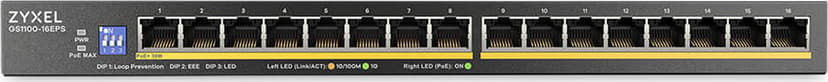 Zyxel GS1100-16EPS 16-portars Gigabit Slim PoE-switch 3-pack