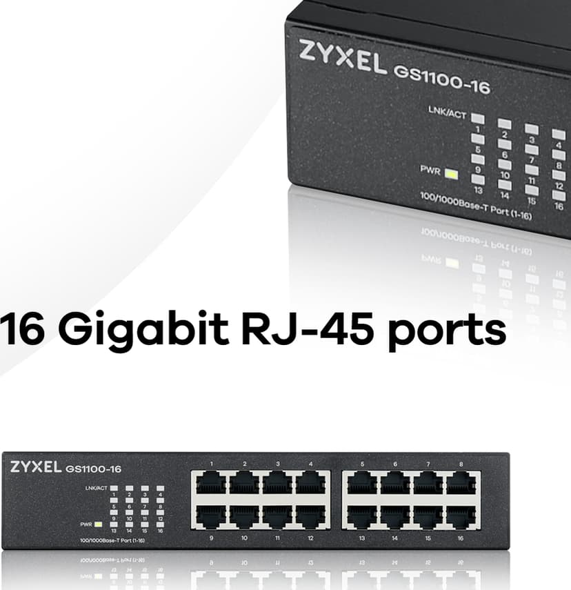 Zyxel GS1100-16 Uhåndtert Gigabit Ethernet (10/100/1000)