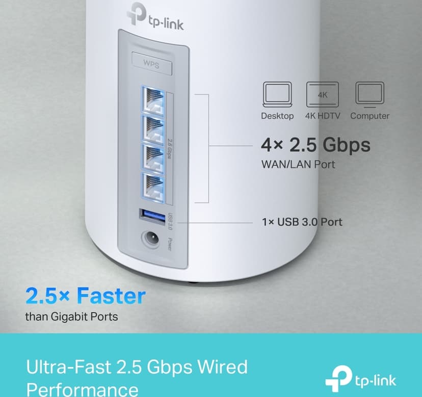 TP-Link Deco BE65 WiFi 7 Mesh System 3-Pack - (Fyndvara klass 2)