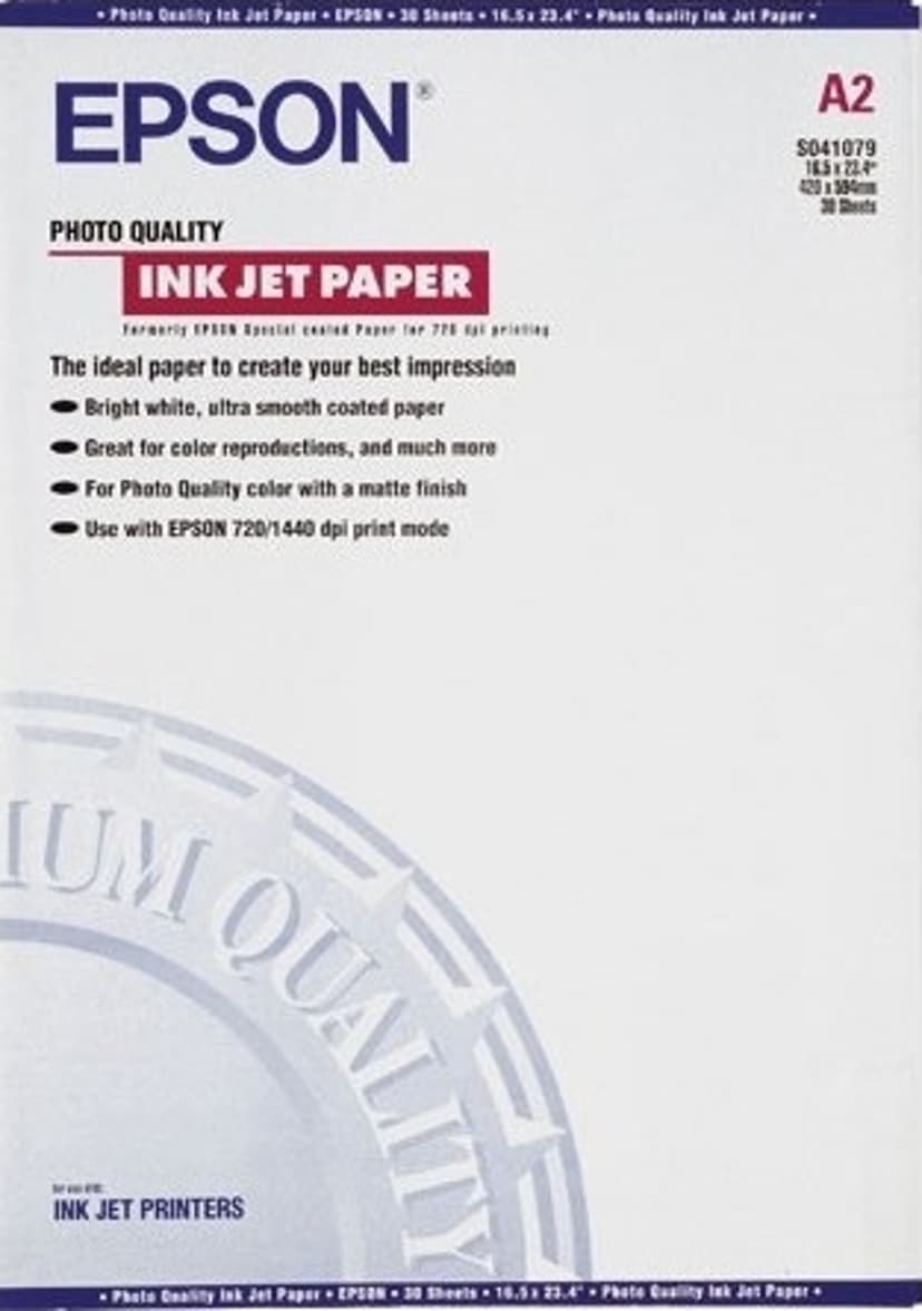 Epson Papir Photo Quality A2 30 ark 102 g
