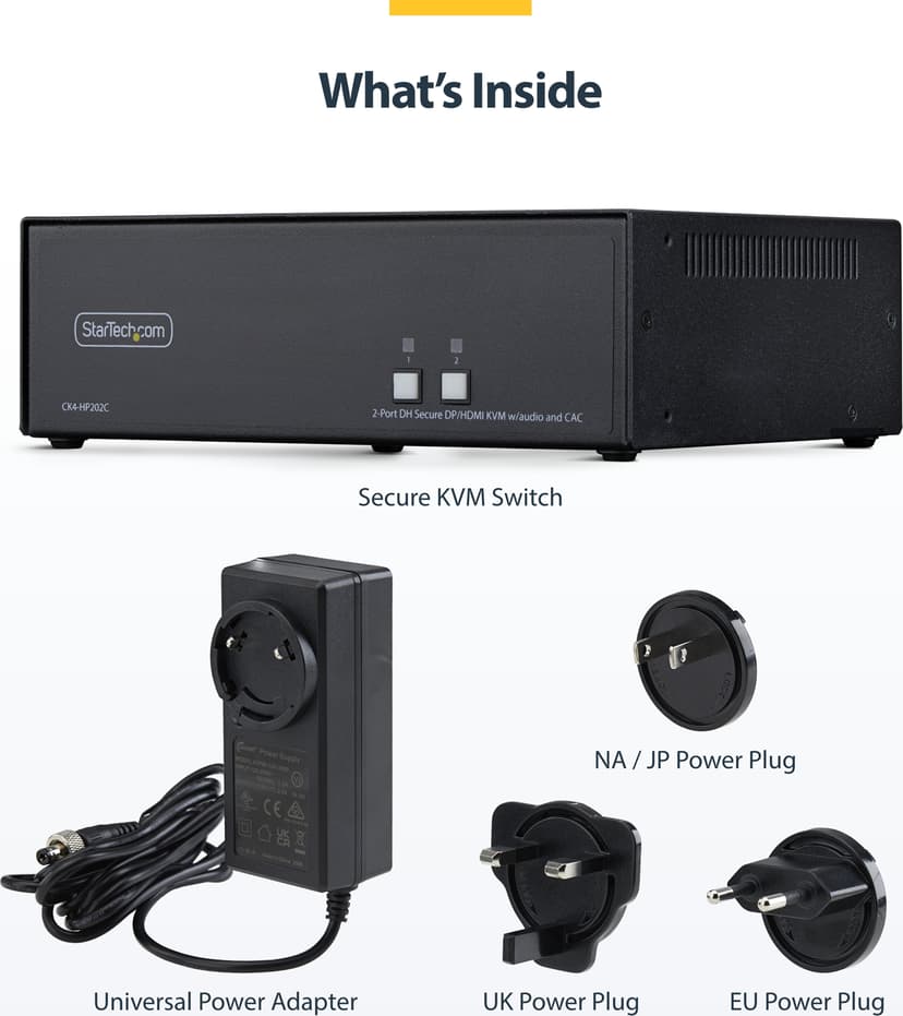 Startech StarTech.com CK4-HP202C KVM-kytkin Musta