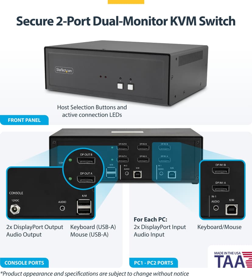 Startech StarTech.com CK4-P202 KVM Switch Sort