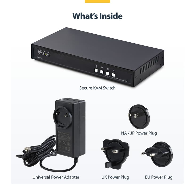 Startech StarTech.com CK4-P104C KVM-kytkin Musta