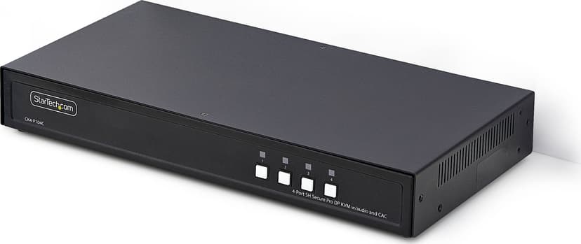 Startech StarTech.com Secure 4-Port KVM Switch, DisplayPort, 4K 30Hz, NIAP 4.0 Gecertificeerde Desktop KVM, Metalen Behuizing, CAC Poort, Made in USA