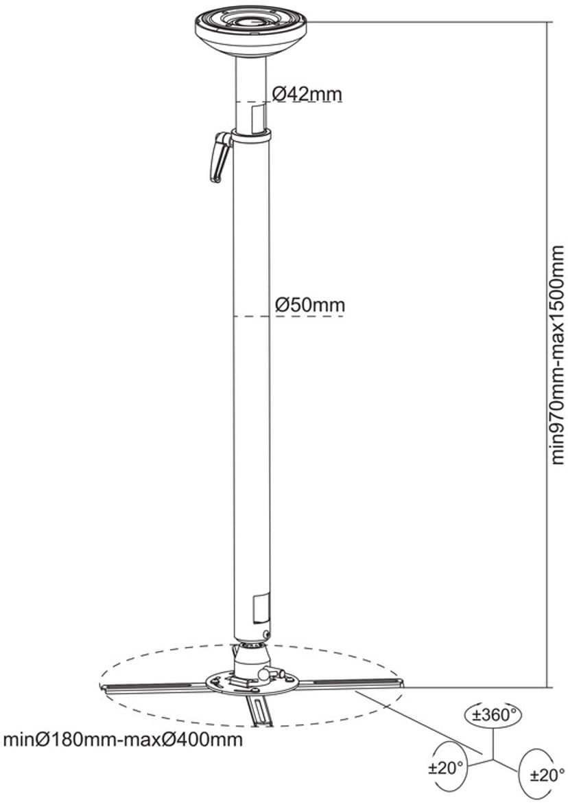 Multibrackets M Projector Mount HD 800-1750-2700mm